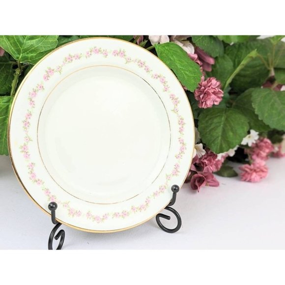Pretty Antique Porcelain Plate with Pink Roses and Gold Trim Border Johnson Bros - Picture 8 of 8